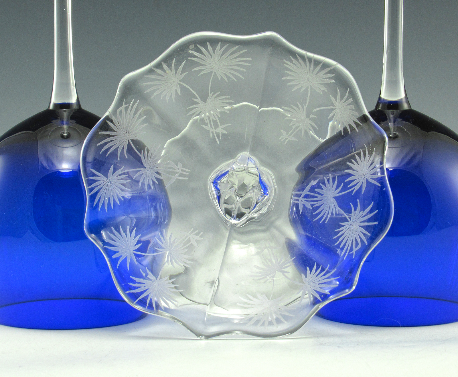 Lido Pattern Elegant Glass Comport Early Mid-20th Century - Image 4