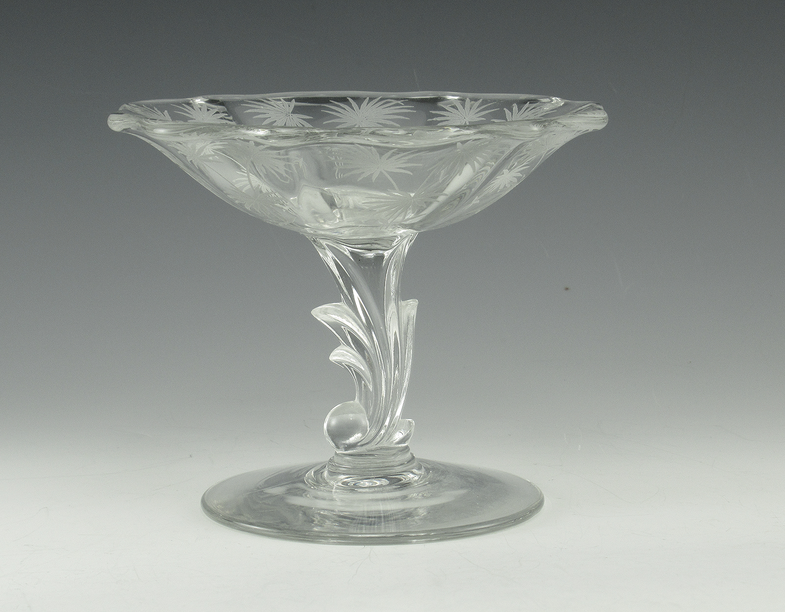 Lido Pattern Elegant Glass Comport Early Mid-20th Century - Image 3