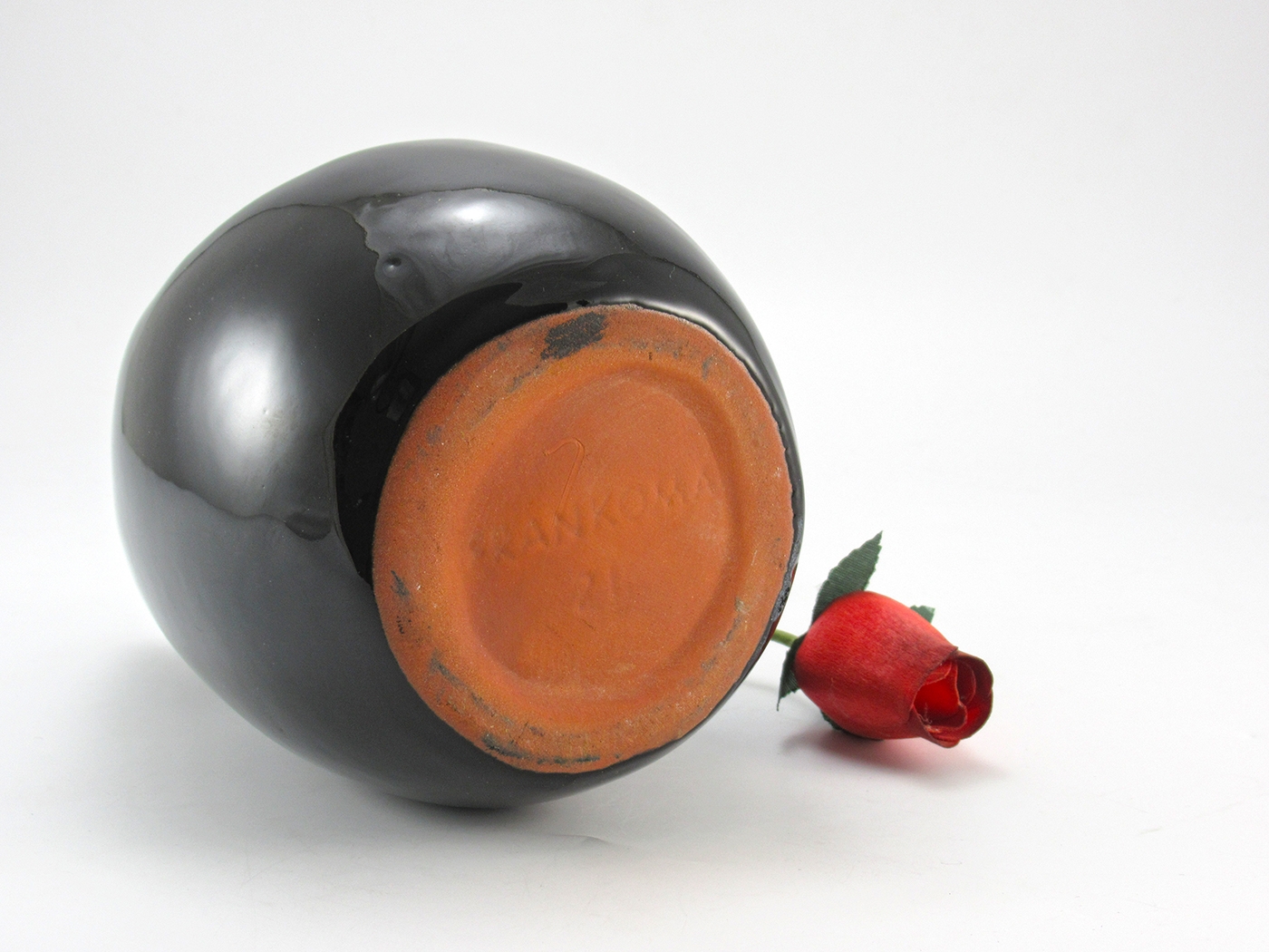 Frankoma Pottery Mid-Century Modern Jet Black Vase - Image 6