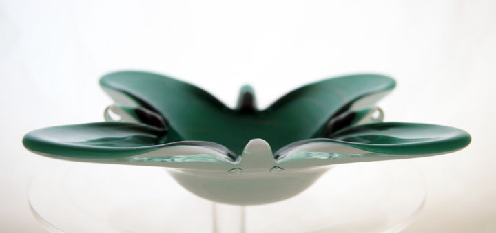 Fratelli Toso Murano Glass Vortex Butterfly Bowl - Image 2