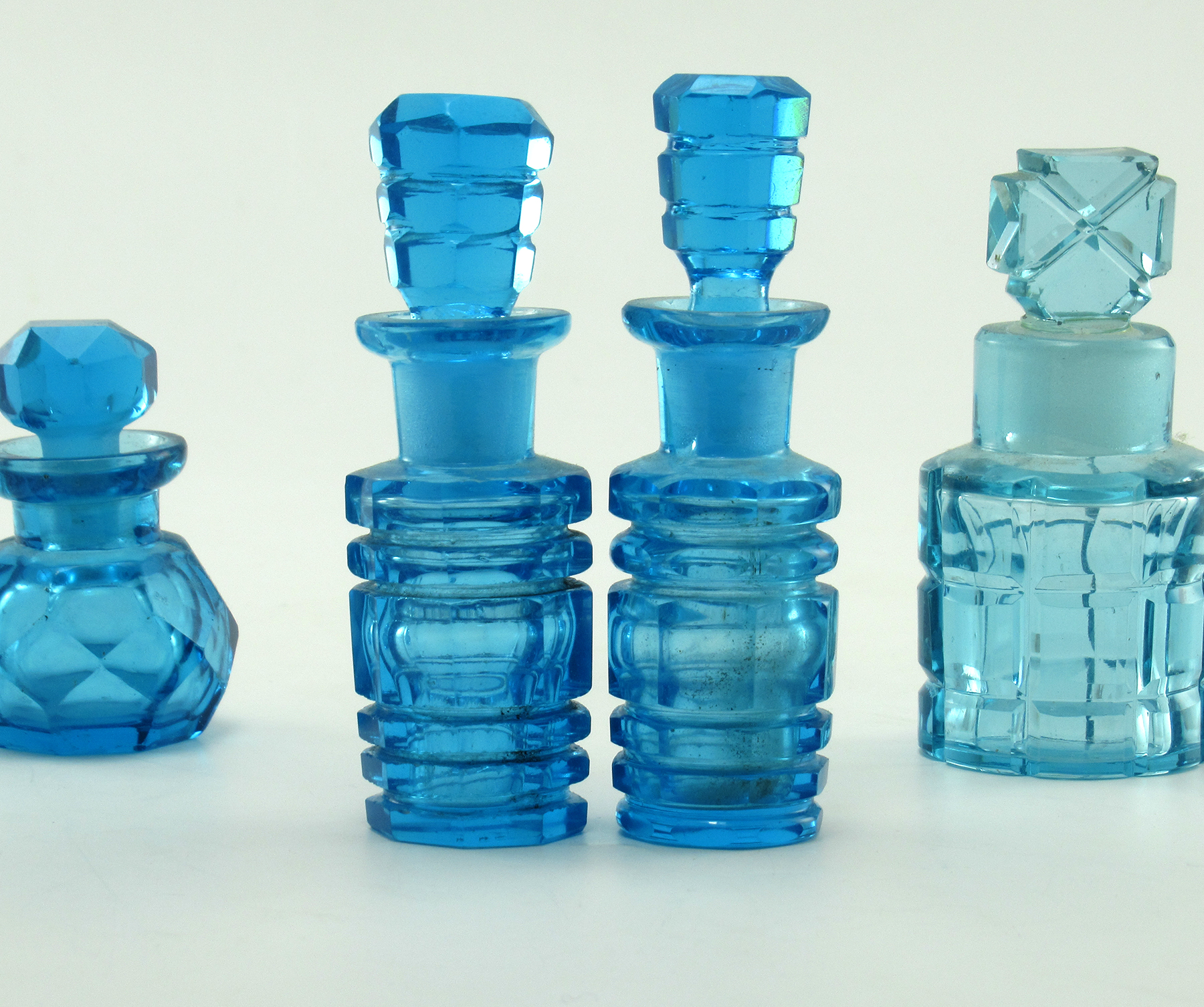 Antique French Glass Scent Bottles Set of Four - Image 4