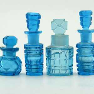 Antique French Glass Scent Bottles Set of Four