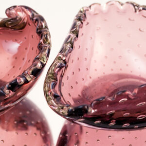 Genuine Murano Art Glass Amethyst Occasional Bowls