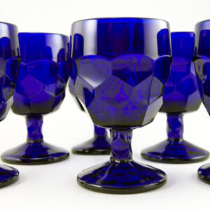 Selection of blue glass at Retro Art Glass.