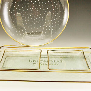 German Postwar Modernist Union Glass Serving Dish Set