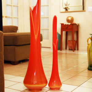 Giant Architectural Slag Glass Vase Set
