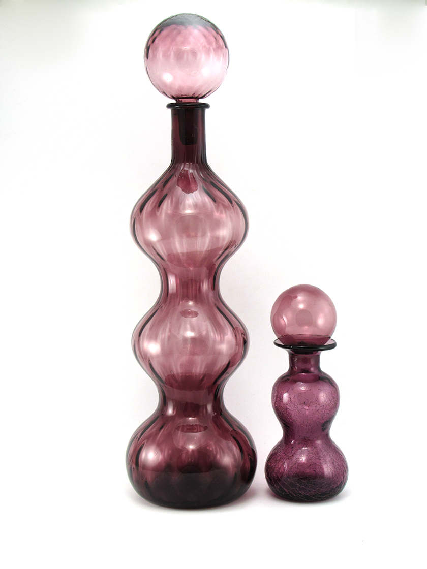 Big Retro Modern Triple Gourd Decanter with Stopper - Image 3