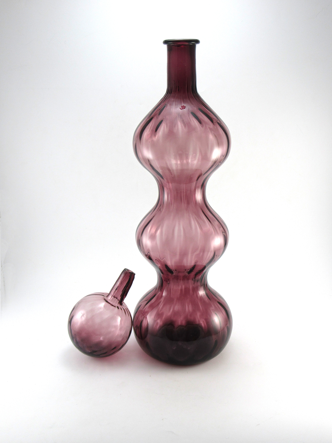 Big Retro Modern Triple Gourd Decanter with Stopper - Image 4