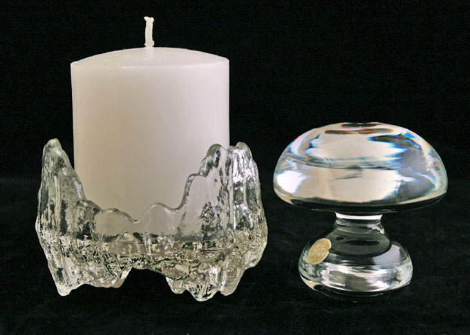 Reversible Retro Candle Holder in Ice Glass - Image 2