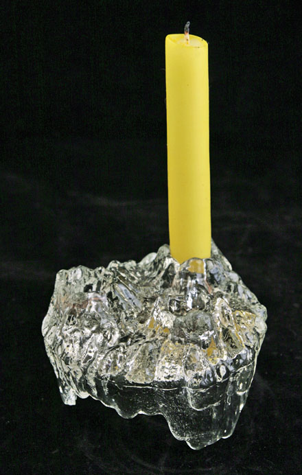 Reversible Retro Candle Holder in Ice Glass - Image 3