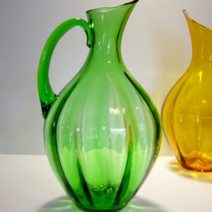 Grass Green Vintage Blenko Optic Pitcher
