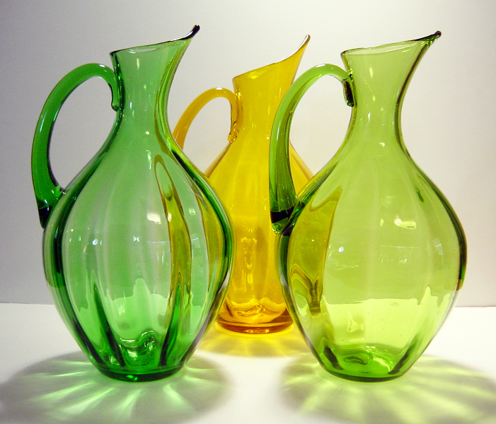 Grass Green Vintage Blenko Optic Pitcher - Image 3