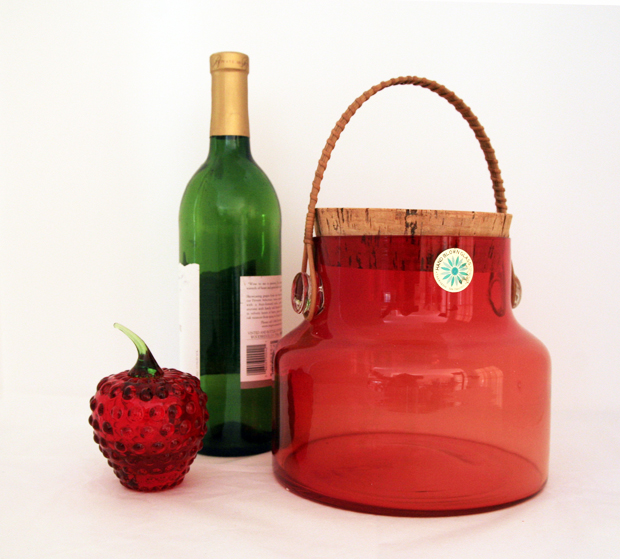 Gumps of San Francisco Retro Art Glass Decor Bucket - Image 3
