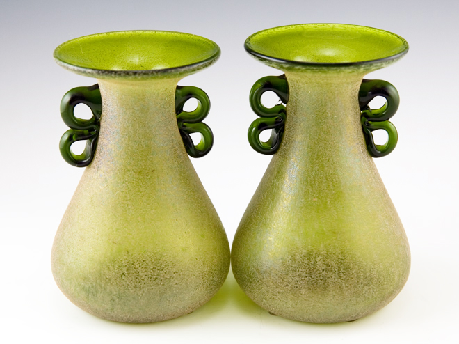 Hand Blown Art Glass Vase Set by Lafiore Spain