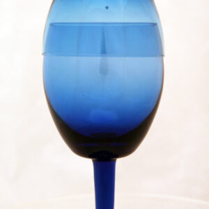 Hand Blown Blue Crystal Covered Goblet
