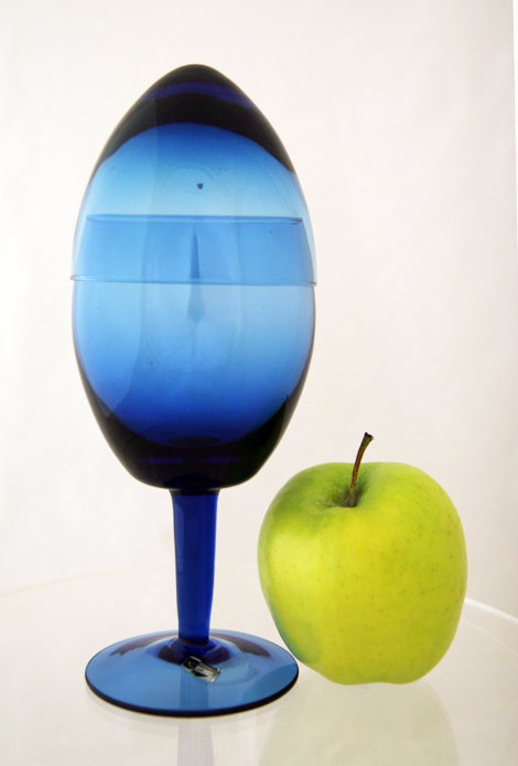 Hand Blown Blue Crystal Covered Goblet - Image 2