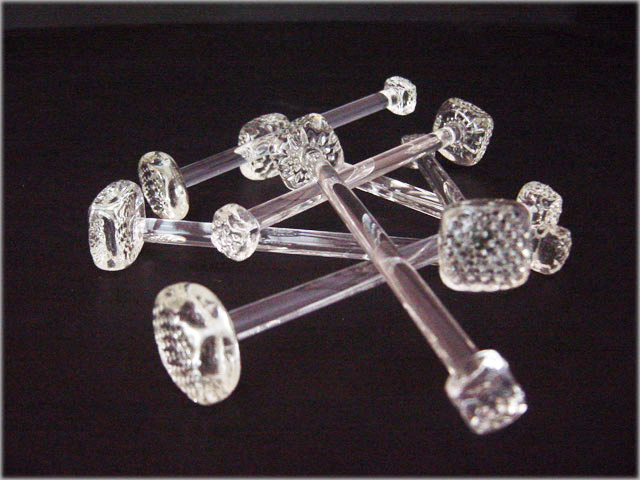 Hand Formed Crystal Cocktail Muddler Set of 12