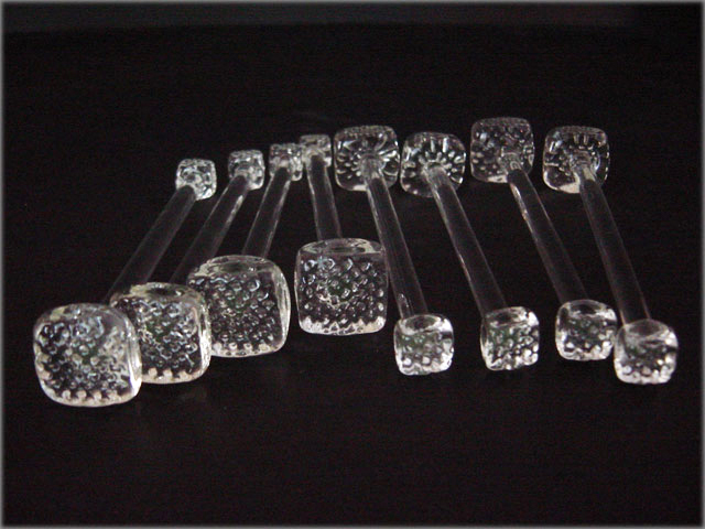Hand Formed Crystal Cocktail Muddler Set of 12 - Image 2