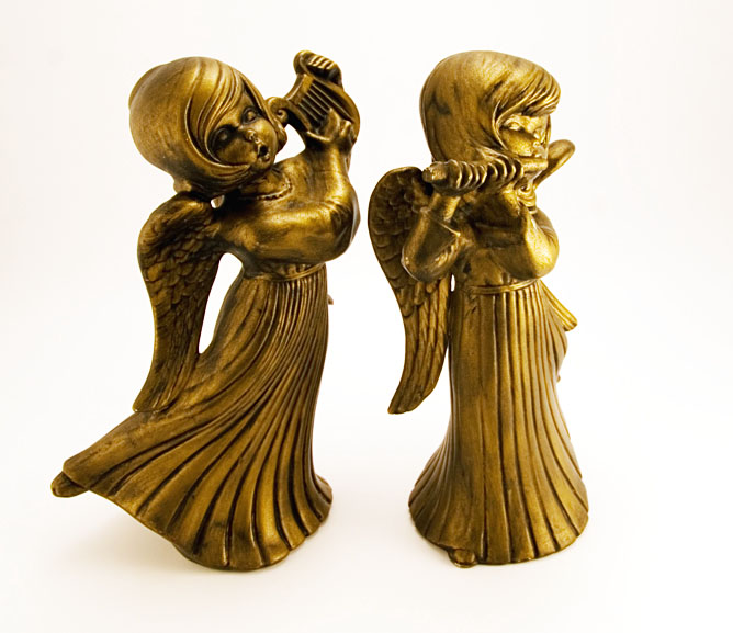 Hermann 1972 Large Ceramic Big Eye Angels - Image 2