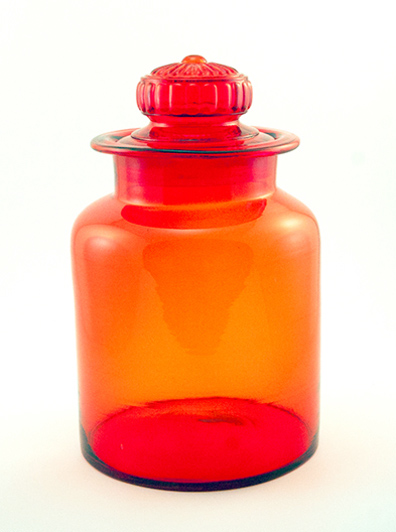 Tangerine Blown Glass Canister