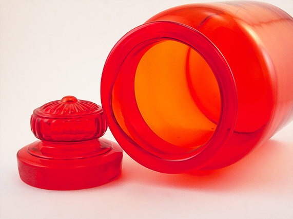 Tangerine Blown Glass Canister - Image 2