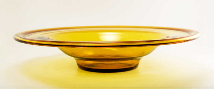 Huge Beautiful Blenko Art Glass Centerpiece Bowl in Wheat 1970s - Image 4