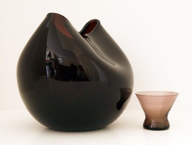 Huge Black Amethyst Pinched Ball Vase - Image 3