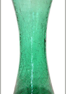 Huge Blenko Floor Vase in Sea Green Crackle Glass