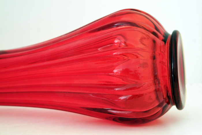Huge Blown Red Architectural Glass Floor Vase - Image 2