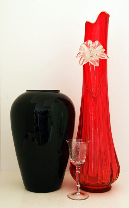 Huge Blown Red Architectural Glass Floor Vase - Image 3
