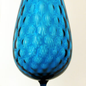 Huge Blue Optic Glass Snifter Goblet