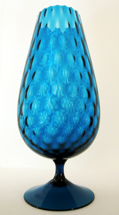 Huge Blue Optic Glass Snifter Goblet