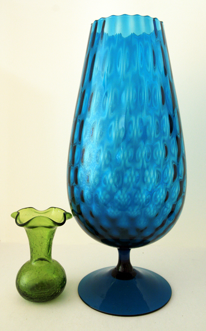 Huge Blue Optic Glass Snifter Goblet - Image 2