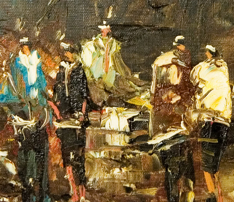 Oil Painting Signed Pisani, Italian Street Scene - Image 4