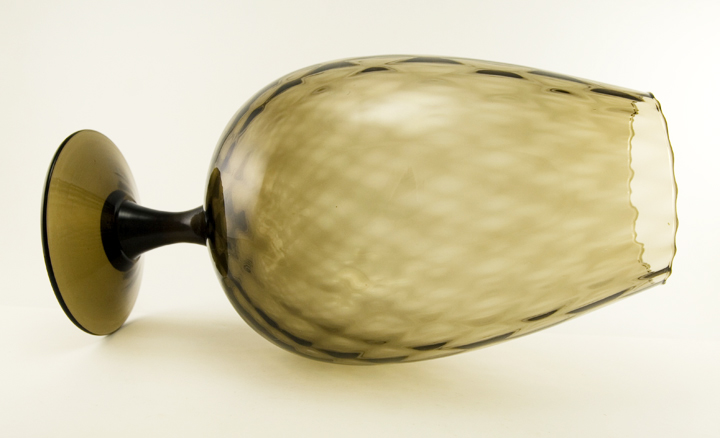 Huge Oversize Brandy Snifter Vase in Blown Black Optic Glass - Image 3