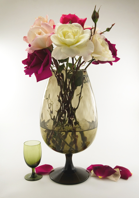 Huge Oversize Brandy Snifter Vase in Blown Black Optic Glass - Image 2