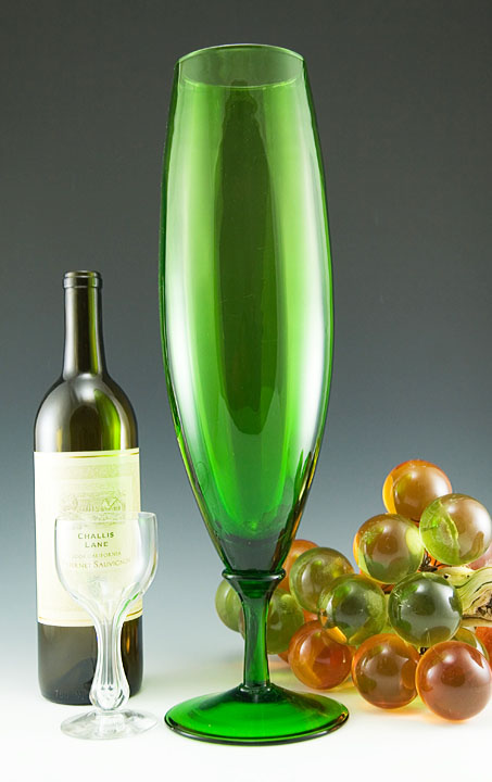 Huge Retro Modern Vintage Glass Rocket Vase