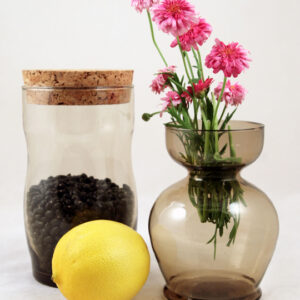 Hyacinth Vase in Smoked Blown Glass