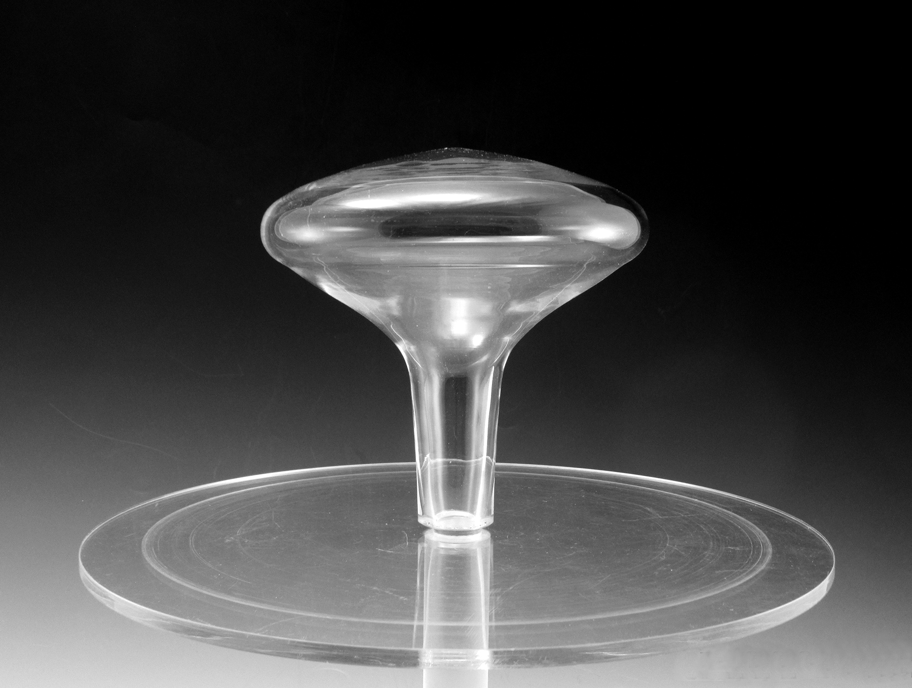 Glass Mushroom Decanter Stopper Large Hollow Colorless