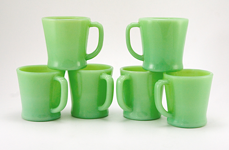 Vintage Fire King Jadeite Mug Set of 6 D Handle - Image 4