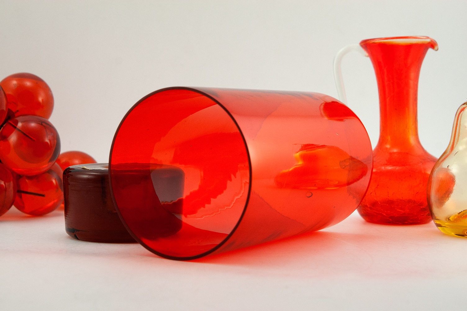 Retro Modern Glass Candle Tube in Tangerine - Image 3