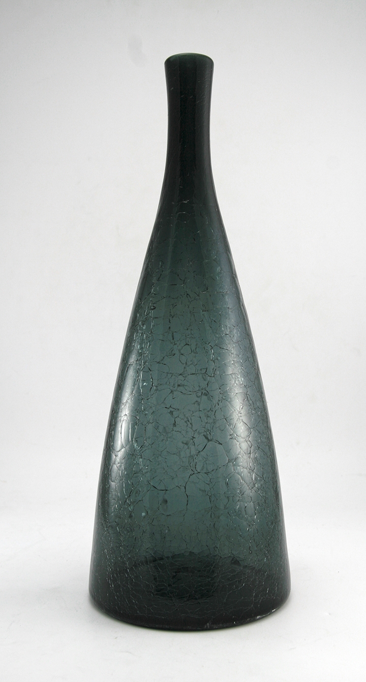 Blenko Art Glass Decanter Bottle Charcoal Crackle Huge - Image 6