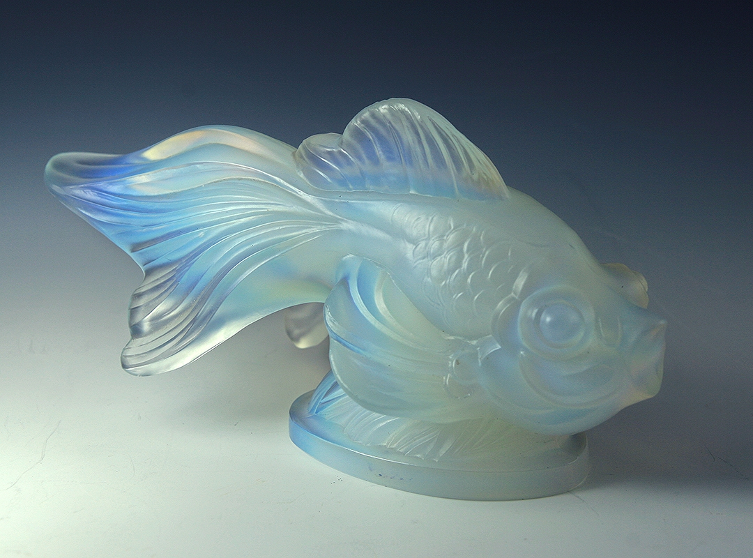 Sabino Art Glass Opalescent Oriental Goldfish Signed Paris Pre WWII - Image 8