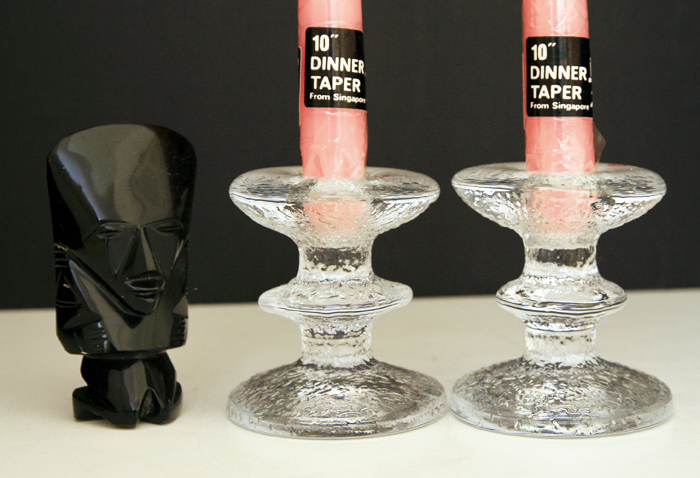 Iittala Glass Festivo Candlestick Set Timo Sarpaneva Initials - Image 3
