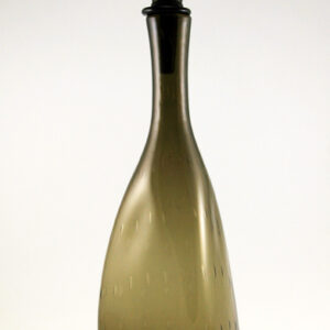 Italian Empoli Blown Glass Tri-Corner Decanter
