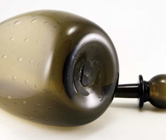Italian Empoli Blown Glass Tri-Corner Decanter - Image 3