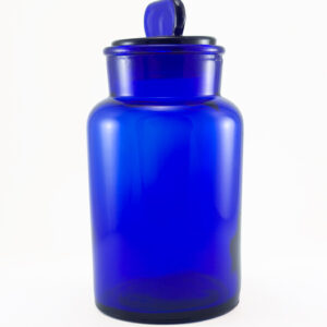 Italian Glass Canister Jar in Dark Blue