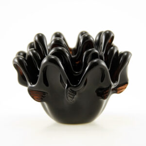 Italian Hand Formed Glass Stacking Bowls in Rootbeer