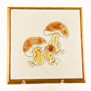 Vintage Italian Tile Mushroom Decor Trivet or Wall Art