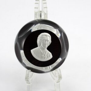 Baccarat Paperweight Cameo Jean Jacques Rousseau Ruby Base
